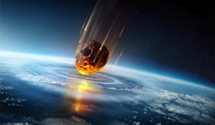 Asteroide caindo na Terra