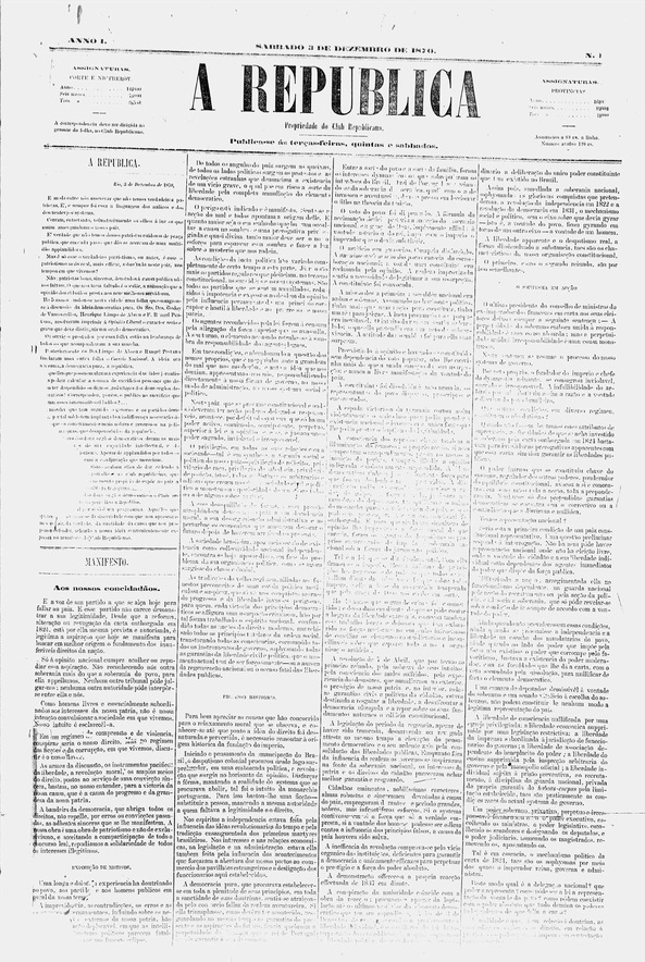 Jornal A República, de 1870