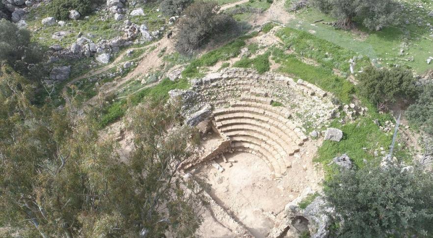 Anfiteatro romano em Lissos, na Ilha de Creta
