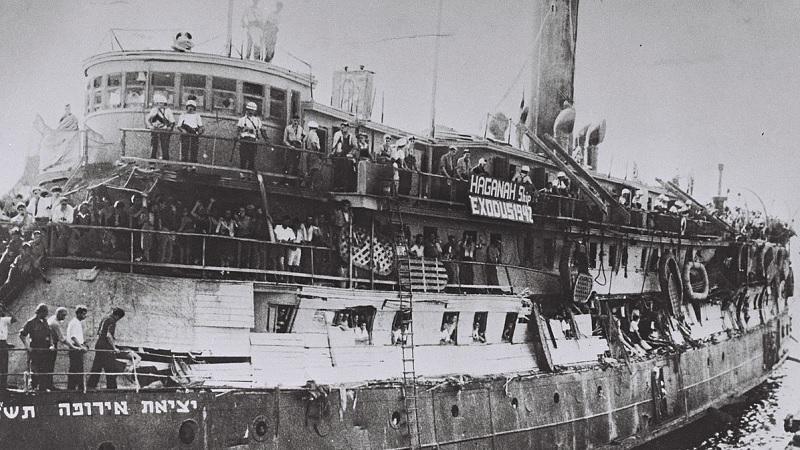 Navio Exodus zarpa com 4.500 imigrantes judeus para a Palestina-0