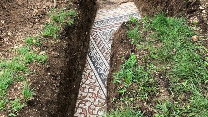 Mosaicos do Império Romano são encontrados praticamente intactos em vinhedo na Itália-0
