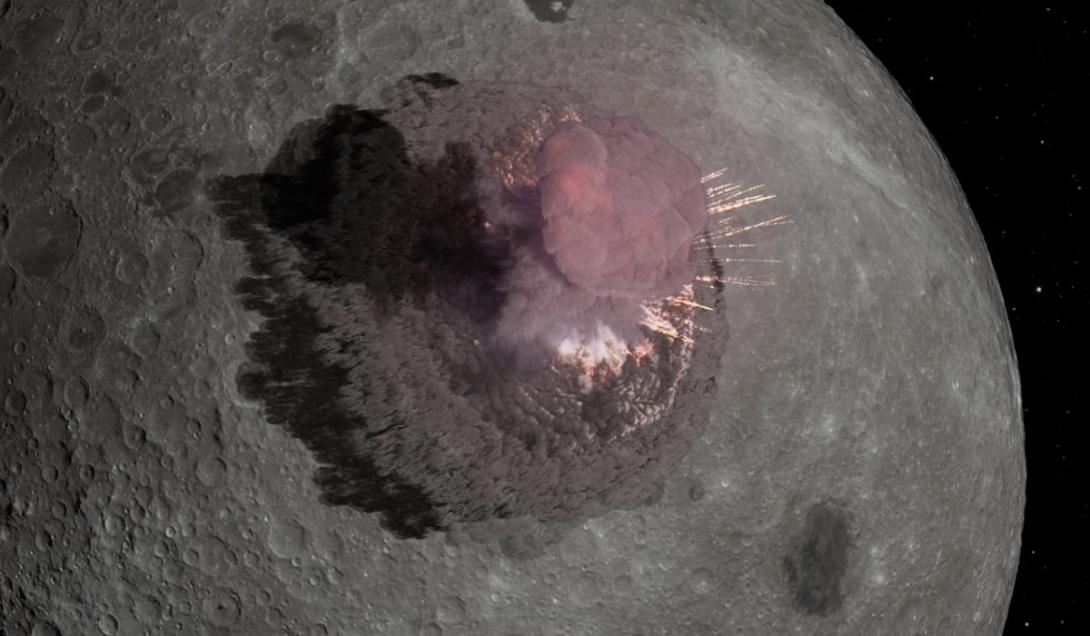 Vídeo incrível registra o impacto de um meteorito contra a Lua e a enorme cratera que ele deixou -0